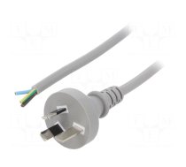 Cable | 3x0.75mm2 | AS/NZS 3112 (I) plug,wires | PVC | 1m | grey | 10A