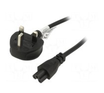 Cable | 3x0.5mm2 | BS 1363 (G) plug,IEC C5 female | PVC | 1.5m | black