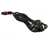 Cable | CEE 7/7 (E/F) plug angled,IEC C13 female 90° | 3m | black
