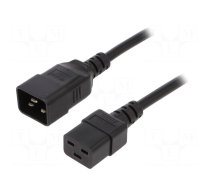 Cable | 3x1.5mm2 | IEC C19 female,IEC C20 male | PVC | 1.8m | black