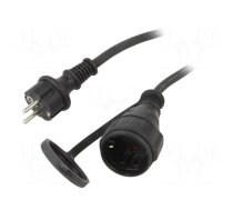 Extension lead | 3x1.5mm2 | Sockets: 1 | PVC | black | 10m | 10A