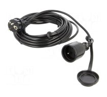 Extension lead | 3x1mm2 | Sockets: 1 | PVC | black | 10m | 10A | STANDARD