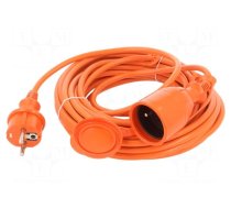 Extension lead | 3x1mm2 | Sockets: 1 | PVC | orange | 10m | 10A | STANDARD