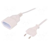 Extension lead | Sockets: 1 | white | 2m