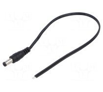 Cable | 2x0.5mm2 | DC 5,5/2,1 plug | straight | black-grey,black