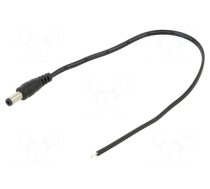 Cable | 2x0.5mm2 | DC 5,5/2,5 plug | straight | black-grey,black