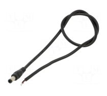 Cable | 2x0.5mm2 | DC 5,5/2,5 plug | straight | black | 0.5m | -20÷80°C