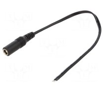 Cable | 2x0.5mm2 | wires,DC 5,5/2,5 socket | straight | black | 0.25m