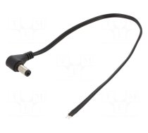 Cable | 2x0.5mm2 | wires,DC 5,5/2,5 plug | angled | black | 0.25m