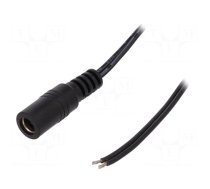 Cable | 2x0.5mm2 | wires,DC 5,5/2,5 socket | straight | black | 0.23m