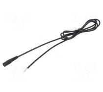 Cable | 1x0.5mm2 | wires,DC 5,5/2,5 socket | straight | black | 1.5m