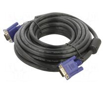 Cable | D-Sub 15pin HD plug,both sides | black | 10m | Øcable: 8mm