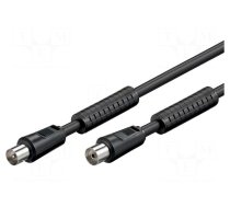 Cable | 75Ω | 1.5m | coaxial 9.5mm socket,coaxial 9.5mm plug | black