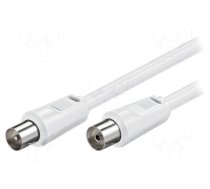 Cable | 75Ω | 3.5m | coaxial 9.5mm socket,coaxial 9.5mm plug | white