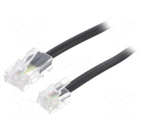 Cable: telephone | flat | RJ11 plug,RJ45 plug | 3m | black
