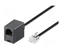 Cable: telephone | RJ11 socket,RJ11 plug | 3m | black