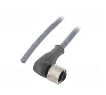 Connection lead | M12 | PIN: 3 | angled | 5m | plug | 250VAC | 2.7A | PUR