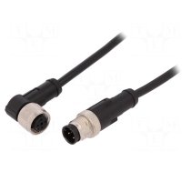 Connection lead | M12 | PIN: 4 | 10m | plug | 250VAC | 4A | -25÷80°C | PVC