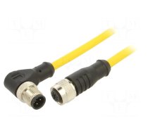 Connection lead | M12 | PIN: 4 | angled | 10m | plug | 250VAC | 4A | PVC | IP68