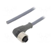 Connection lead | M12 | PIN: 4 | angled | 5m | plug | 250VAC | 2.2A | PUR