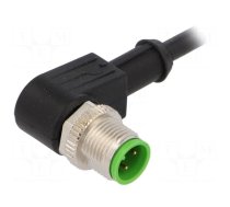 Connection lead | M12 | PIN: 4 | angled | 5m | plug | 250VAC | 4A | 7000 | PVC