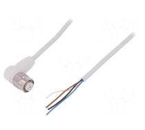 Connection lead | M12 | PIN: 4 | angled | 5m | plug | 250VAC | 4A | -25÷105°C