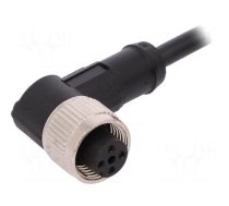 Connection lead | M12 | PIN: 4 | angled | 5m | plug | 250VAC | 4A | -25÷80°C