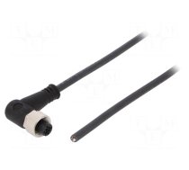 Connection lead | M12 | PIN: 4 | angled | 5m | plug | 250VAC | 4A | SAI | PUR