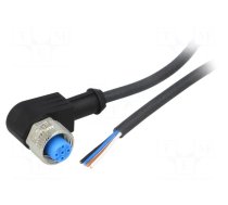 Connection lead | M12 | PIN: 4 | angled | 5m | plug | 250VAC | 4A | Y | IP67