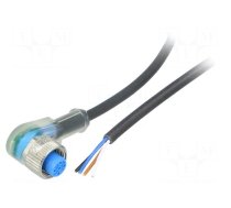 Connection lead | M12 | PIN: 4 | angled | 5m | plug | 4A | Y | -40÷80°C | IP67
