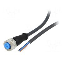 Connection lead | M12 | PIN: 4 | straight | 10m | plug | 250VAC | 4A | Y | IP67