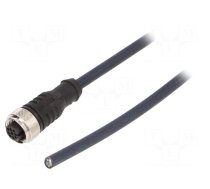 Connection lead | M12 | PIN: 5 | straight | 10m | plug | 60VAC | 4A | IP69K