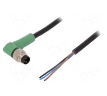 Connection lead | M8 | PIN: 3 | angled | 10m | plug | 250VAC | 4A | SAC | PVC