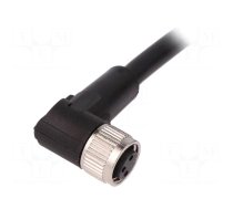 Connection lead | M8 | PIN: 3 | angled | 10m | plug | 60VAC | 4A | -25÷80°C