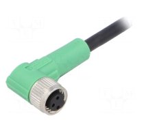 Connection lead | M8 | PIN: 3 | angled | 5m | plug | 250VAC | 4A | SAC | PVC