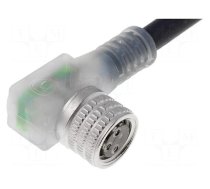 Connection lead | M8 | PIN: 3 | angled | 5m | plug | 30VAC | 4A | RKMWV | IP67