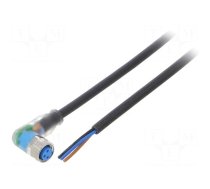 Connection lead | M8 | PIN: 3 | angled | 5m | plug | 4A | Y | -40÷80°C | IP67