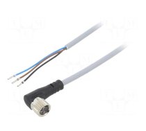 Connection lead | M8 | PIN: 3 | angled | 5m | plug | 60VAC | 3A | NEBU | 60VDC