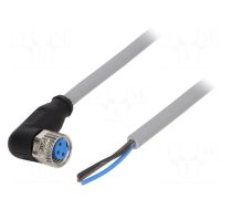 Connection lead | M8 | PIN: 3 | angled | 5m | plug | 60VAC | 4A | Y | -30÷80°C