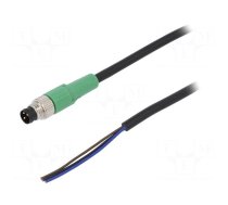 Connection lead | M8 | PIN: 3 | straight | 10m | plug | 250VAC | 4A | SAC
