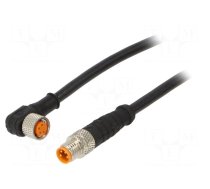 Connection lead | M8 | PIN: 4 | 0.6m | plug | 50VAC | 4A | -25÷80°C | PUR