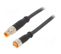 Connection lead | M8 | PIN: 4 | 2m | plug | 50VAC | 4A | -25÷80°C | PVC | IP67