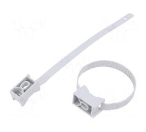 Cable strap clip | polyamide | Application: for braids | light grey