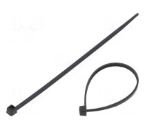 Cable tie | L: 100mm | W: 2.5mm | polyamide | 80N | black | Ømax: 20.5mm