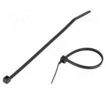 Cable tie | L: 100mm | W: 2.5mm | polyamide | 80N | black | Ømax: 22mm | T