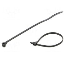 Cable tie | with a metal clasp | L: 92mm | W: 2.3mm | 80N | black