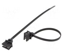 Cable tie | with fixing for edges | L: 160mm | W: 4.6mm | black