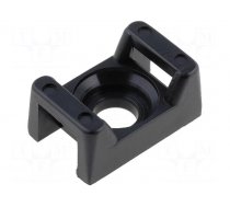 Holder | screw | black | L: 15.2mm | Width: 9.7mm | cable ties