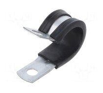 Fixing clamp | ØBundle : 16mm | steel | Cover material: EPDM