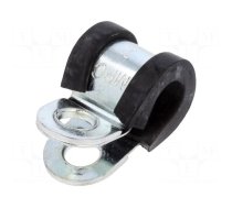 Fixing clamp | ØBundle : 7mm | W: 12mm | steel | Cover material: EPDM